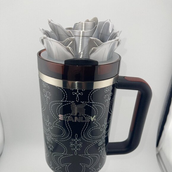 3D Rose Cowboy Hat Tumbler Topper that fit the Barbie x Stanley 80s Western Ken - Picture 2 of 9